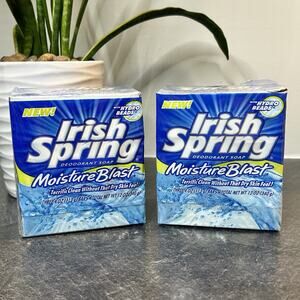 6 Bars IRISH SPRING Moisture Blast Hydro Bead‎ Soap No Flaxseed 4 oz Each